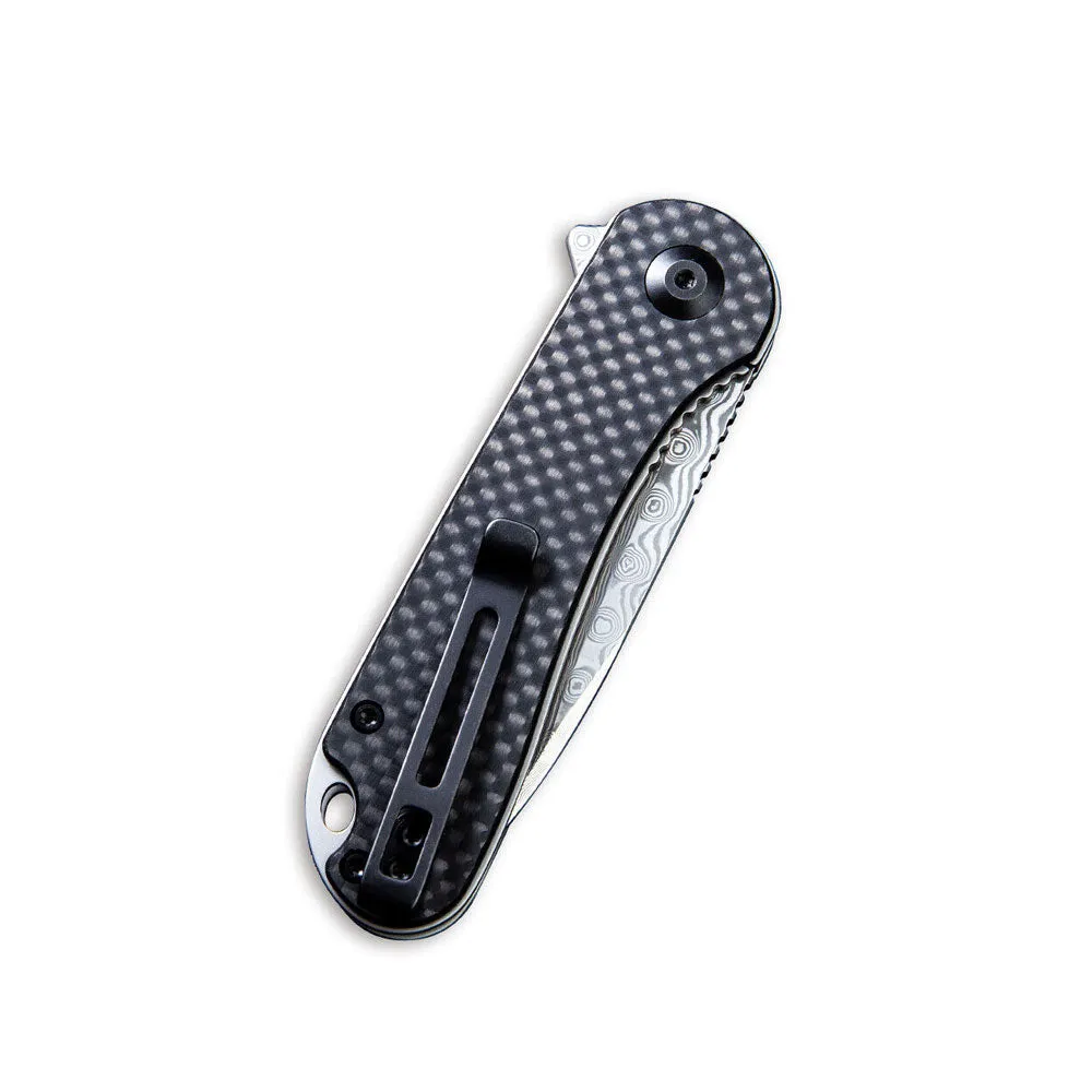 Civivi C907DS Elementum Folding Knife (Black G10 With CF Overlay Handle)