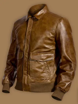 Classic Men's Traditional Brown Leather Jacket