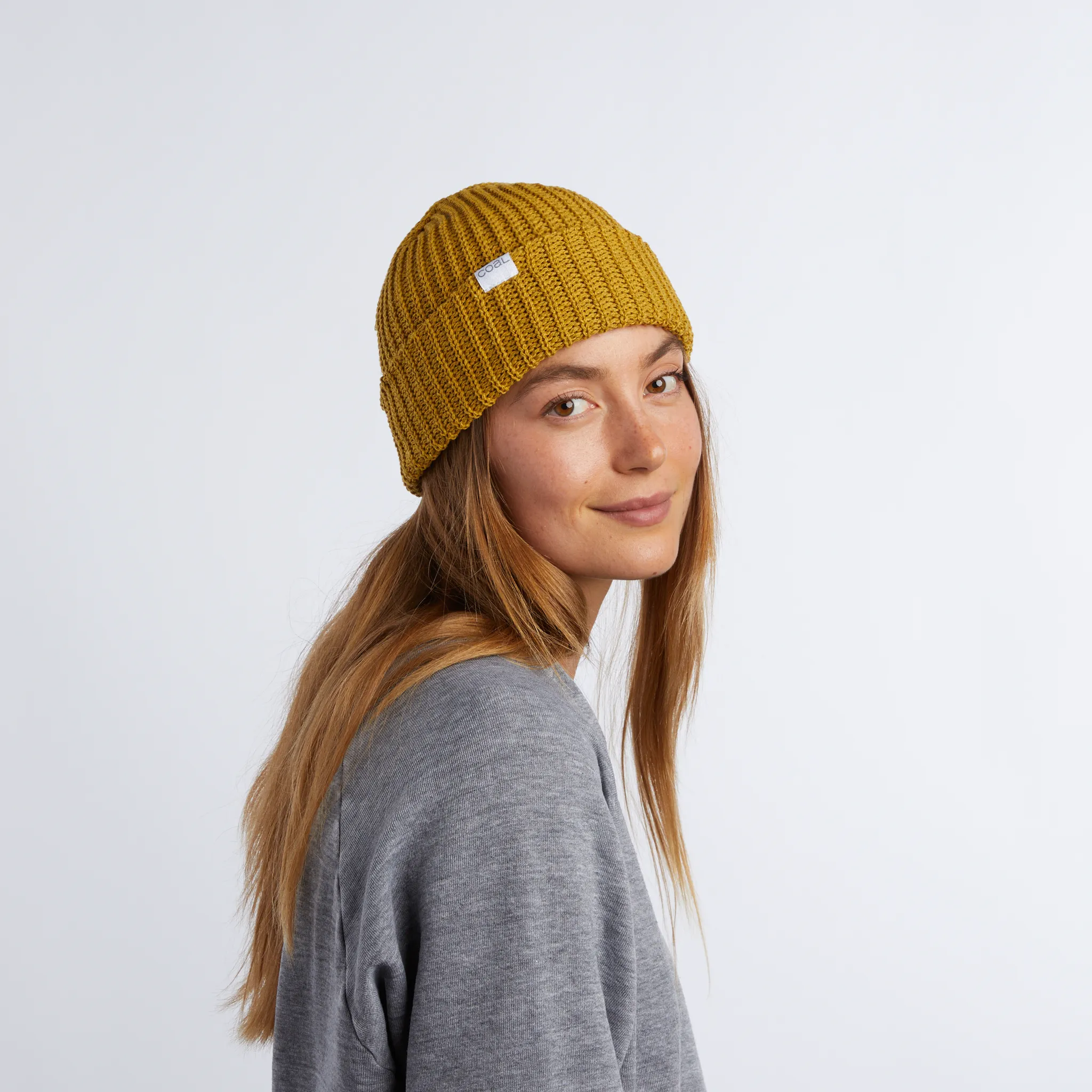 Coal Eddie Recycled Knit Cuff Beanie - Mustard