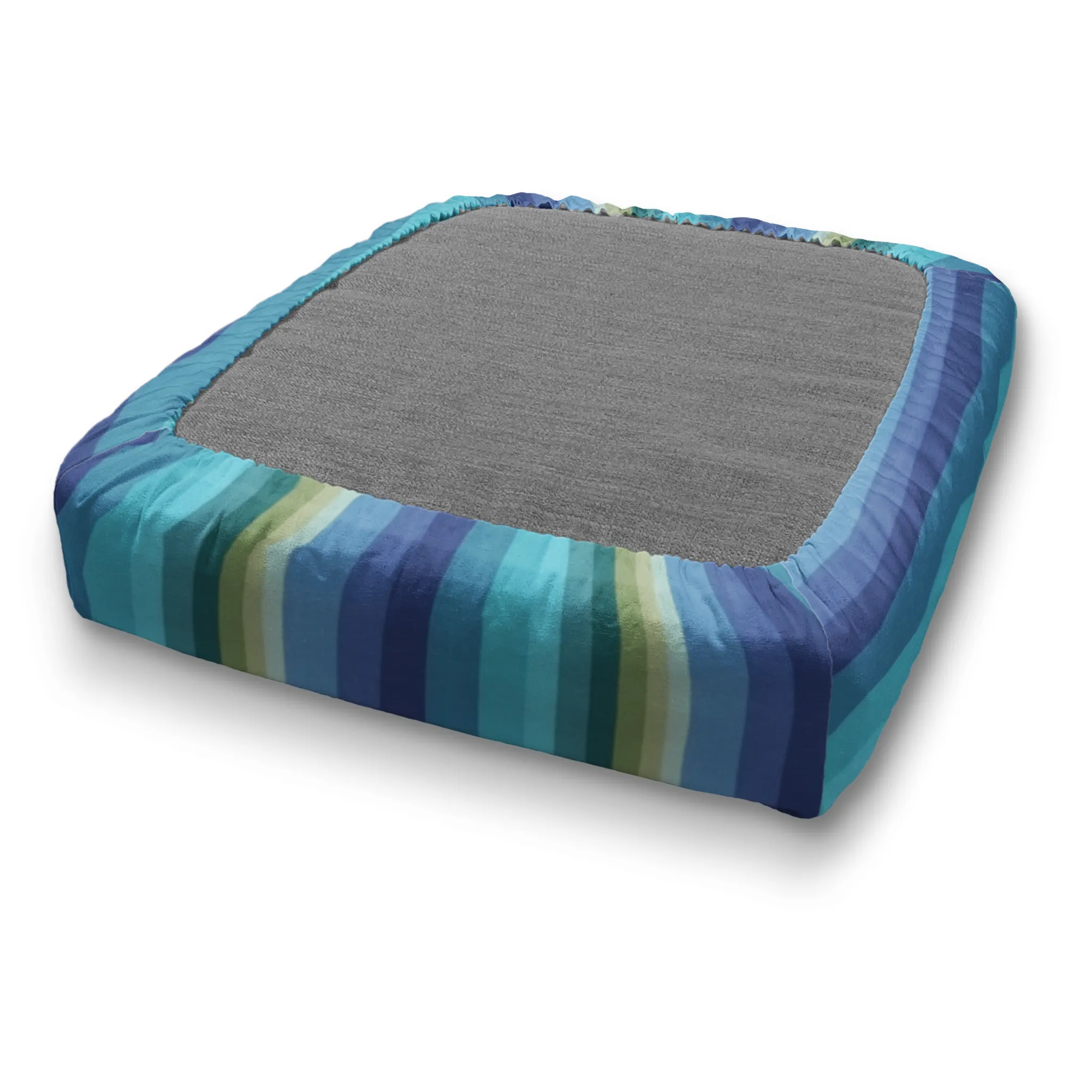 Custom Water Resistant Elastic Fitted & Protective Cushion Cover - Summer Islip Stripes