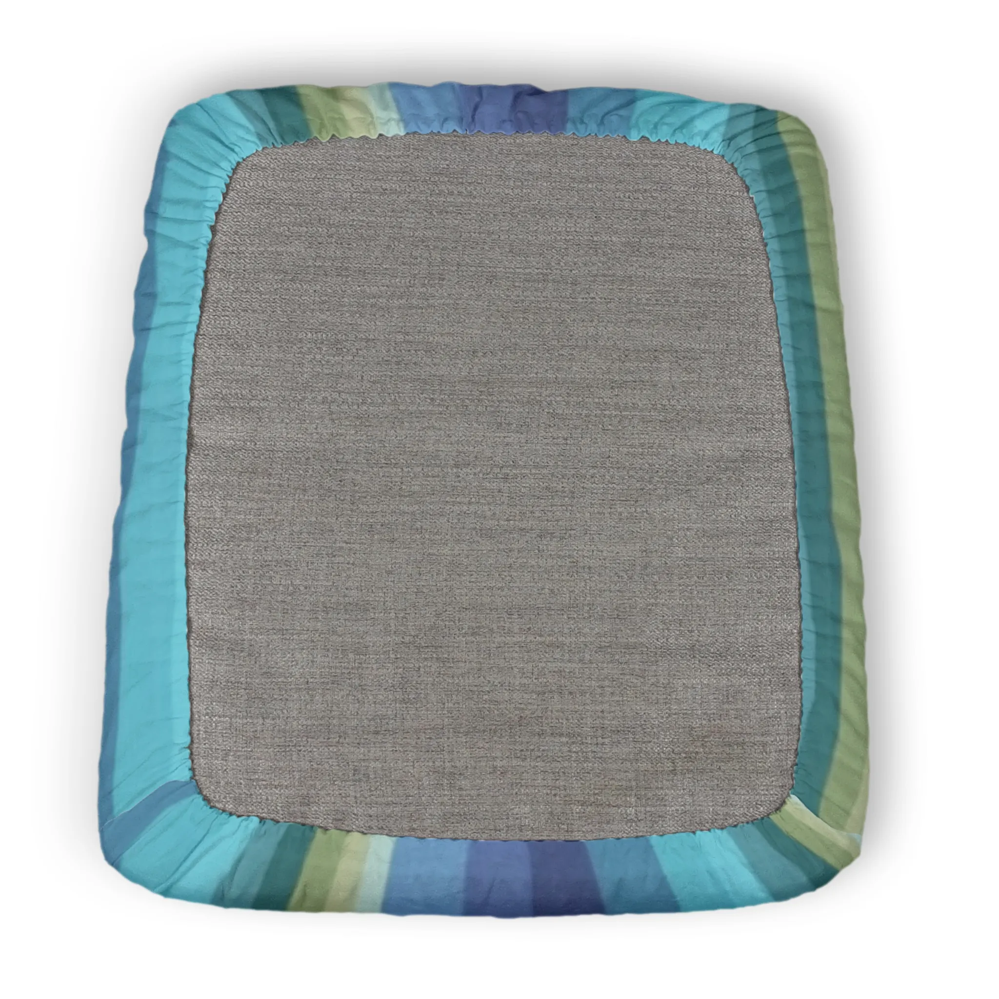 Custom Water Resistant Elastic Fitted & Protective Cushion Cover - Summer Islip Stripes