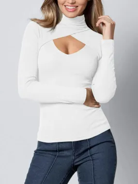 Cutout Turtleneck Long Sleeve T-Shirt and more amazing deals