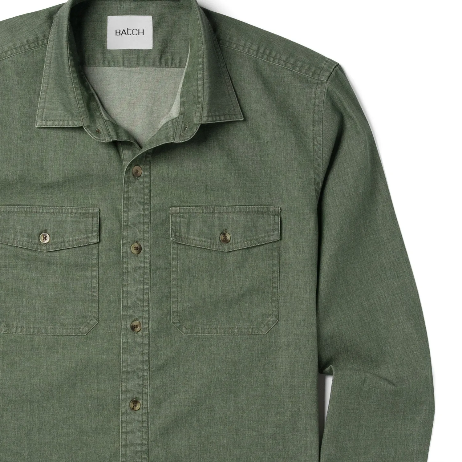 Davis Utility Shirt – Sage Green Cotton Twill