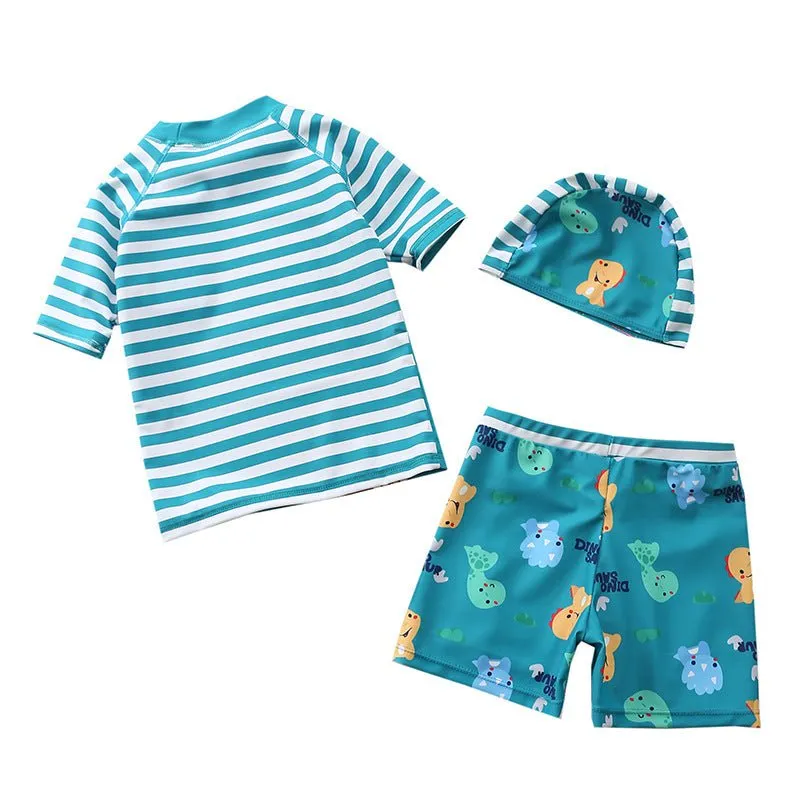 Dino Dribble Boys T-shirt And Short Swim Set