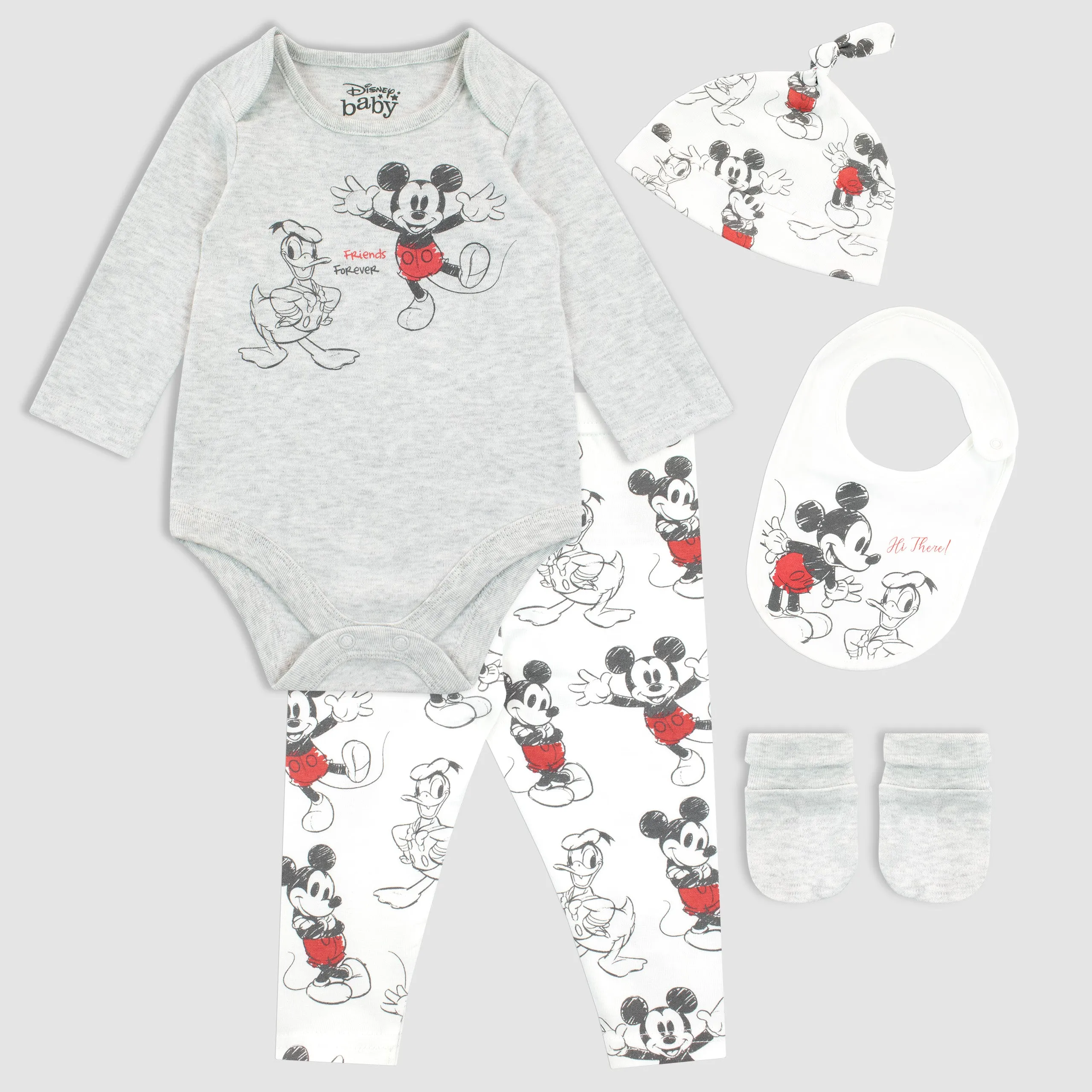 Disney Mickey Mouse and Donald Duck Babywear 5 Piece Set