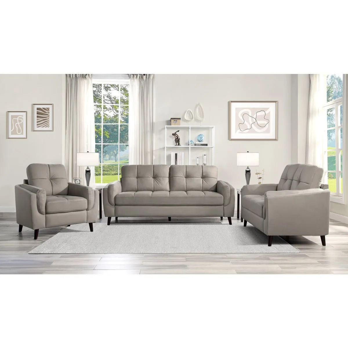 Dorelle Collection Loveseat Taupe Micro-Fiber