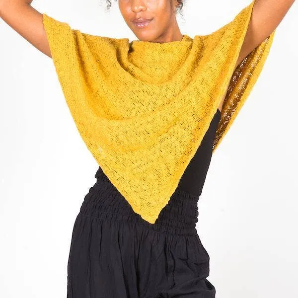 Double Knit Poncho - Mustard, Bali