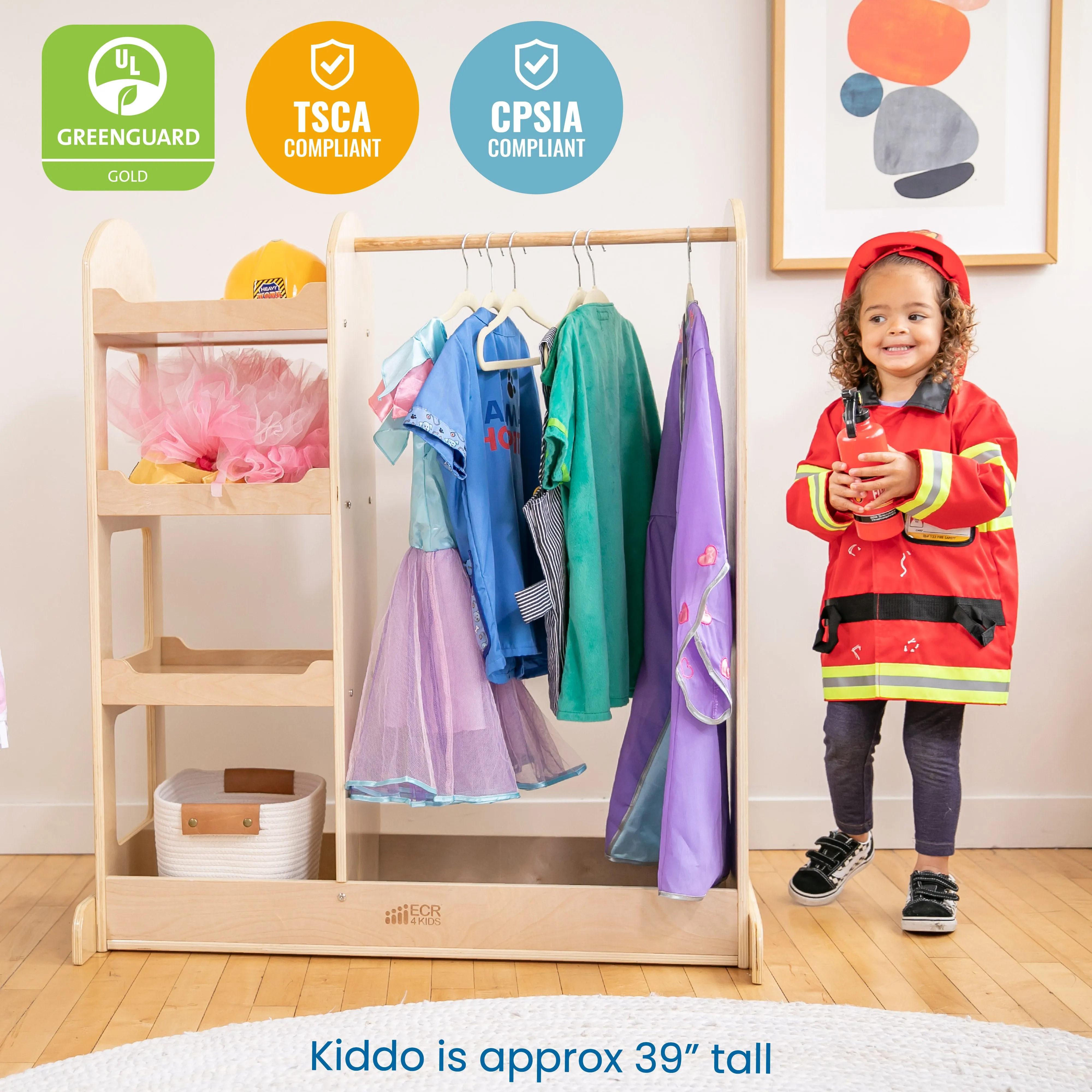 Dress Up Center with Mirror, Costume Organizer