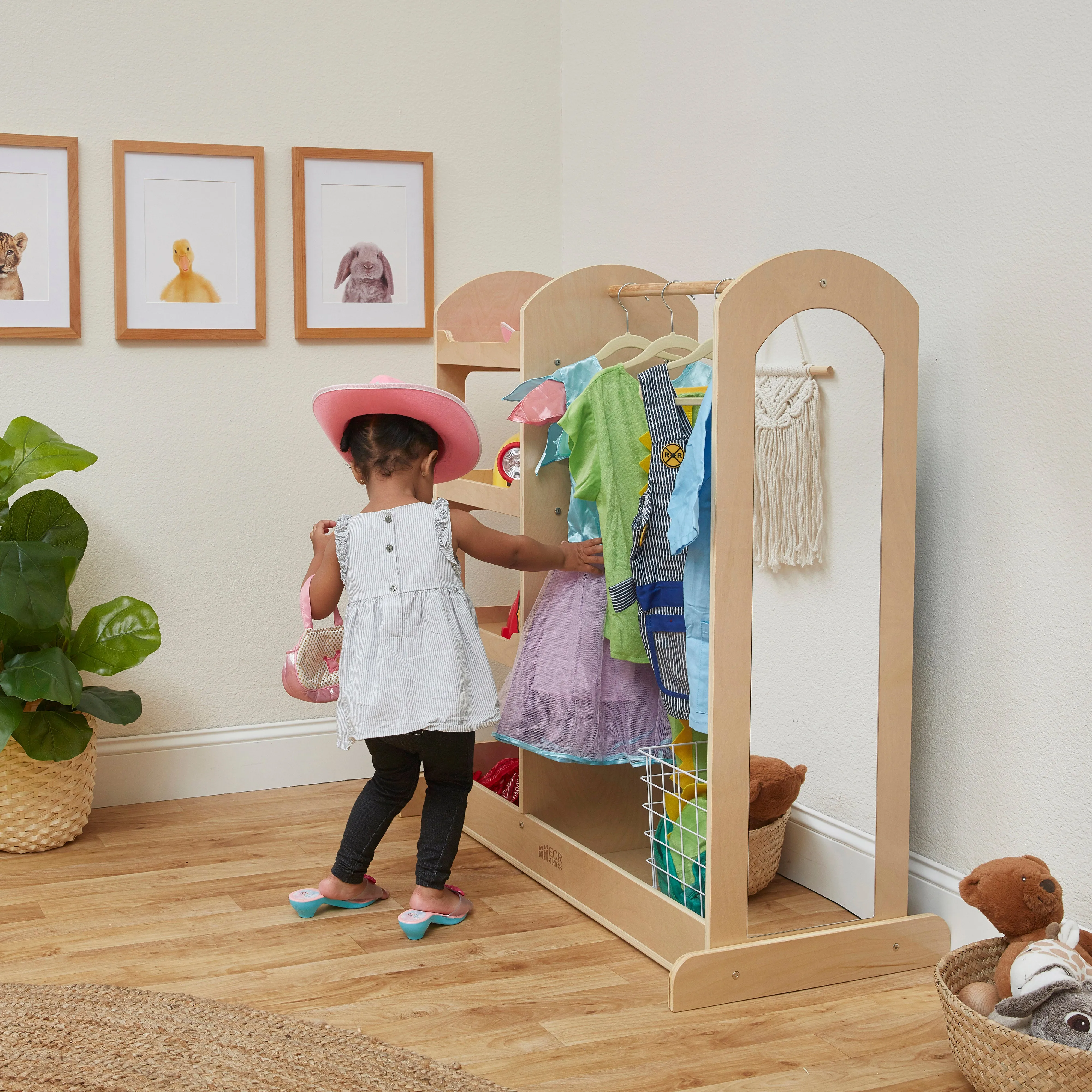 Dress Up Center with Mirror, Costume Organizer