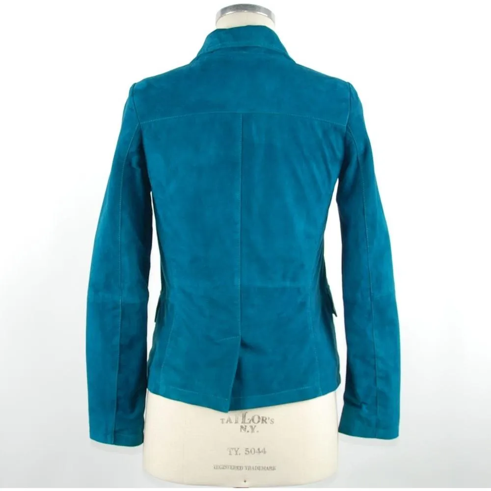 Emilio Romanelli Green Leather Women Jacket