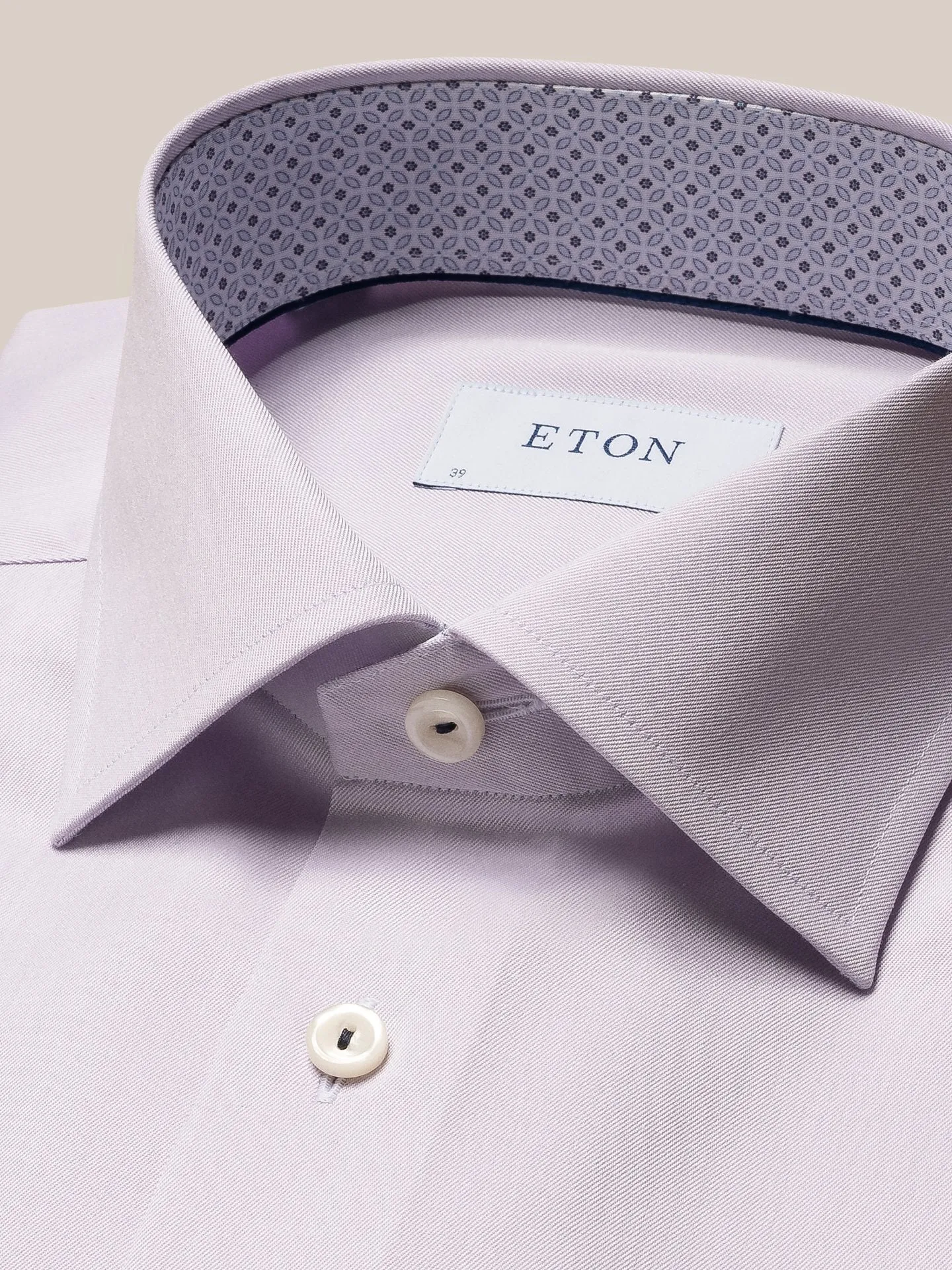 ETON Geometric Twill Long Sleeve Shirt Single Cuff Classic Fit MID PURPLE