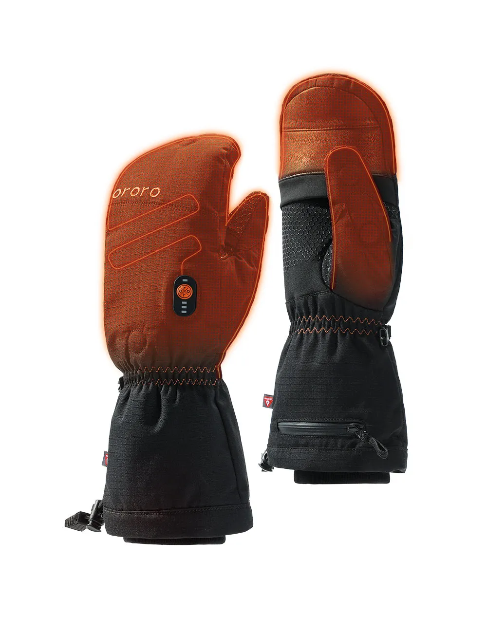 Fargo Unisex Heated Flip Top Mittens - Black