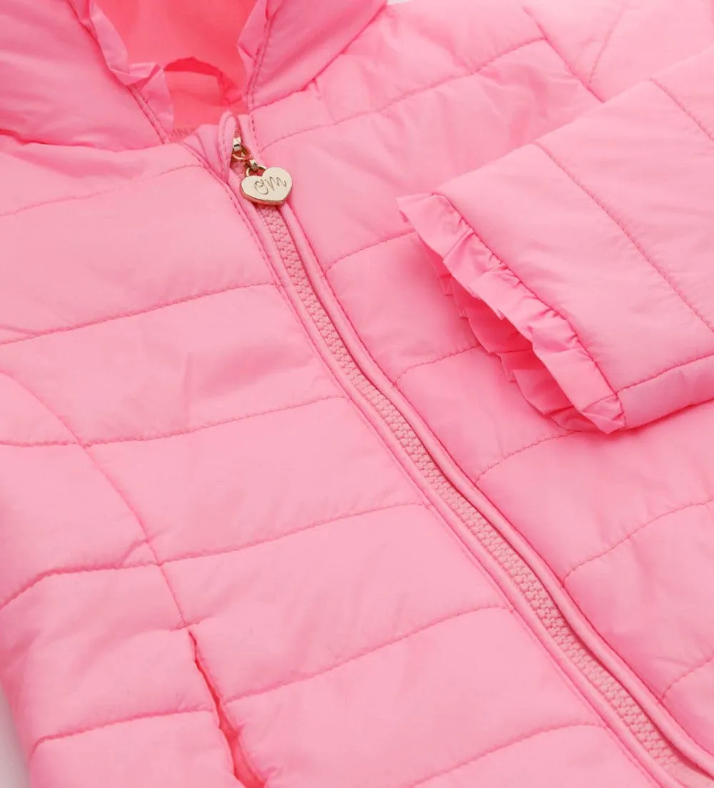 FASHIONABLY LITE PUFFER JACKET IN CANDY PINK