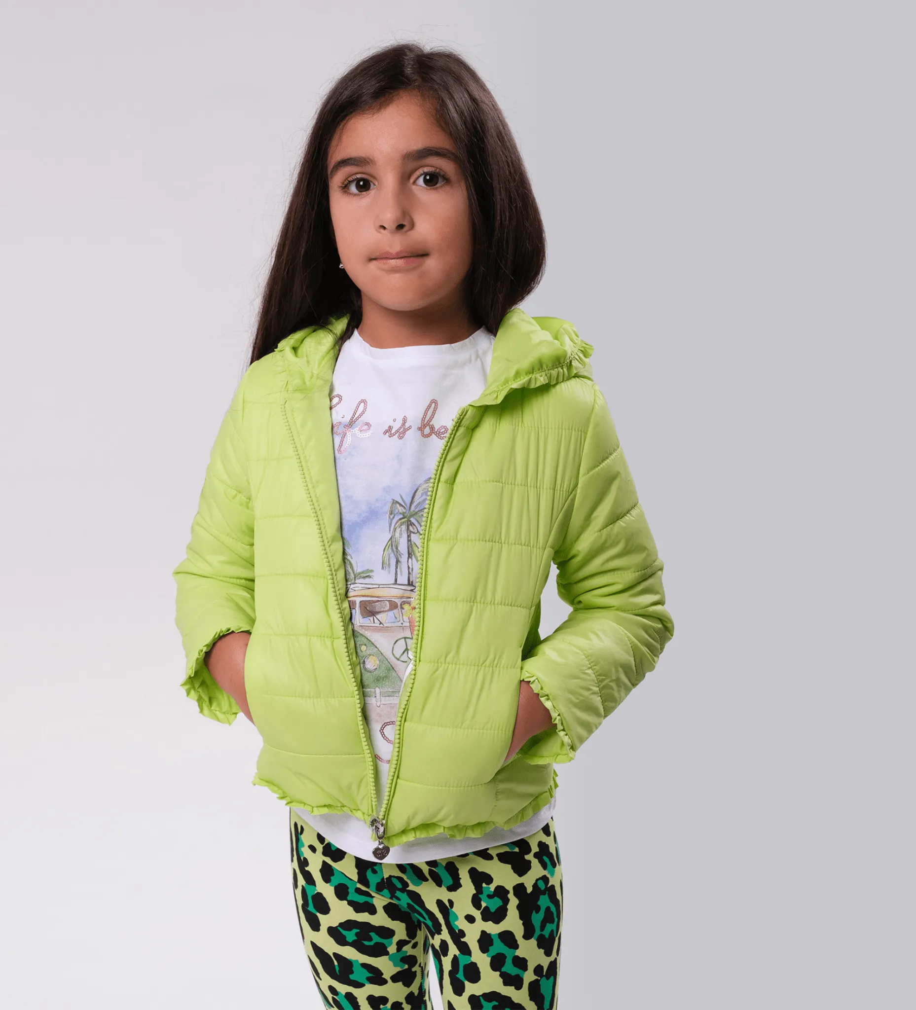 FASHIONABLY LITE PUFFER JACKET IN GREEN