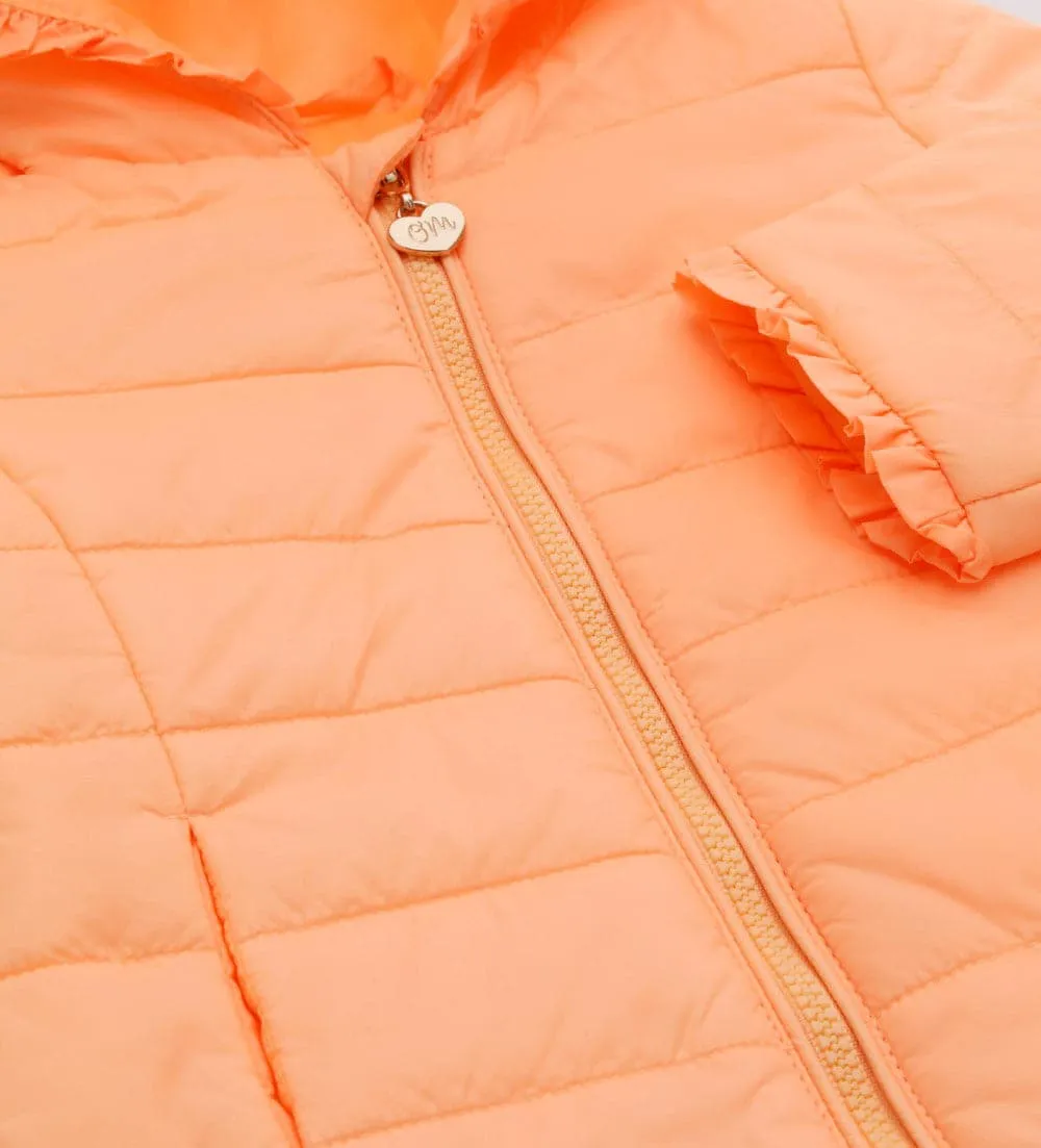 FASHIONABLY LITE PUFFER JACKET IN ORANGE