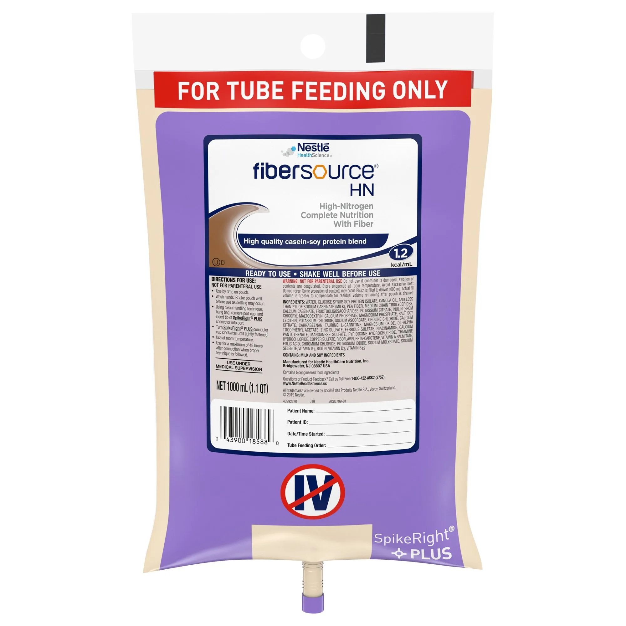 Fibersource® HN Tube Feeding Formula, 33.8 oz. Bag