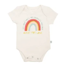 finn and emma graphic bodysuit - kindness rainbow