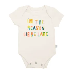 finn and emma graphic bodysuit - reason we are late