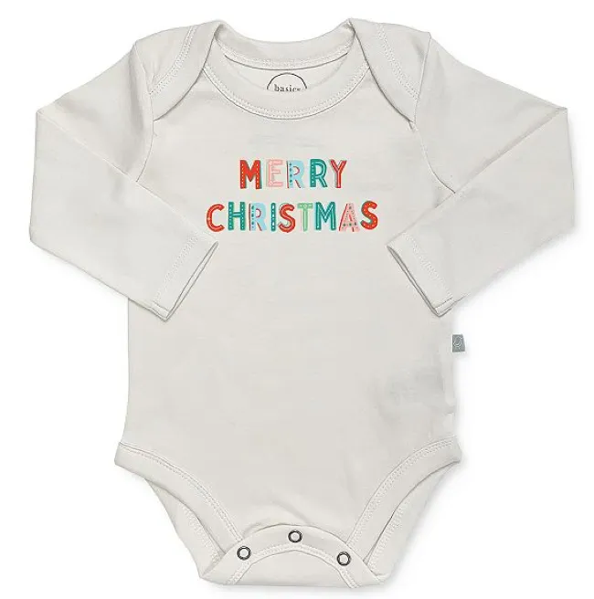 finn and emma long sleeve graphic bodysuit - merry christmas