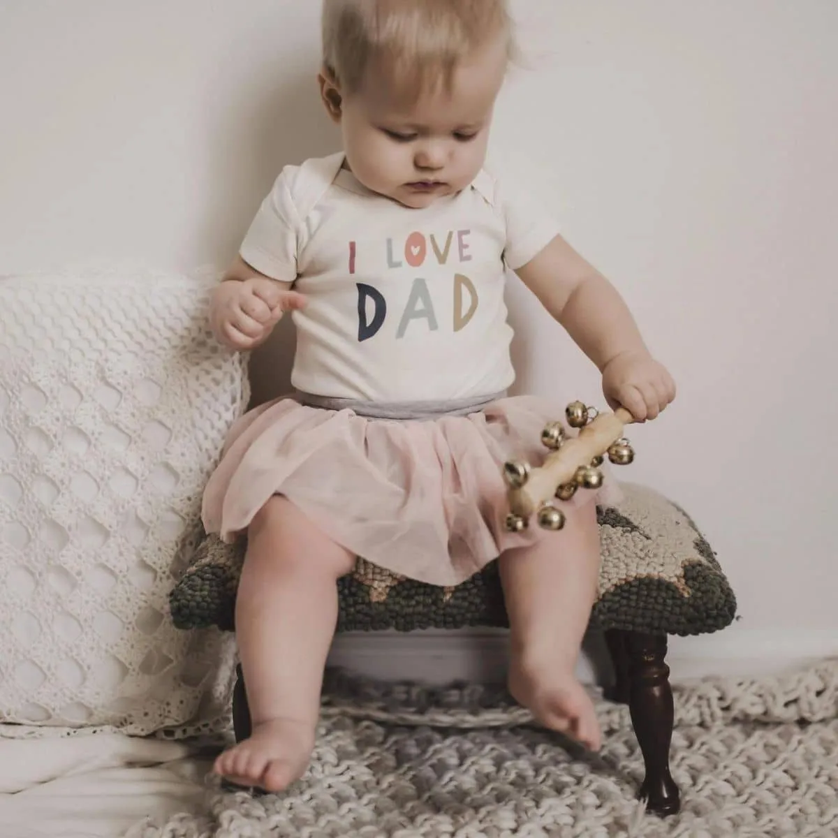 Finn and Emma Organic Short Sleeve Bodysuit - Love Dad