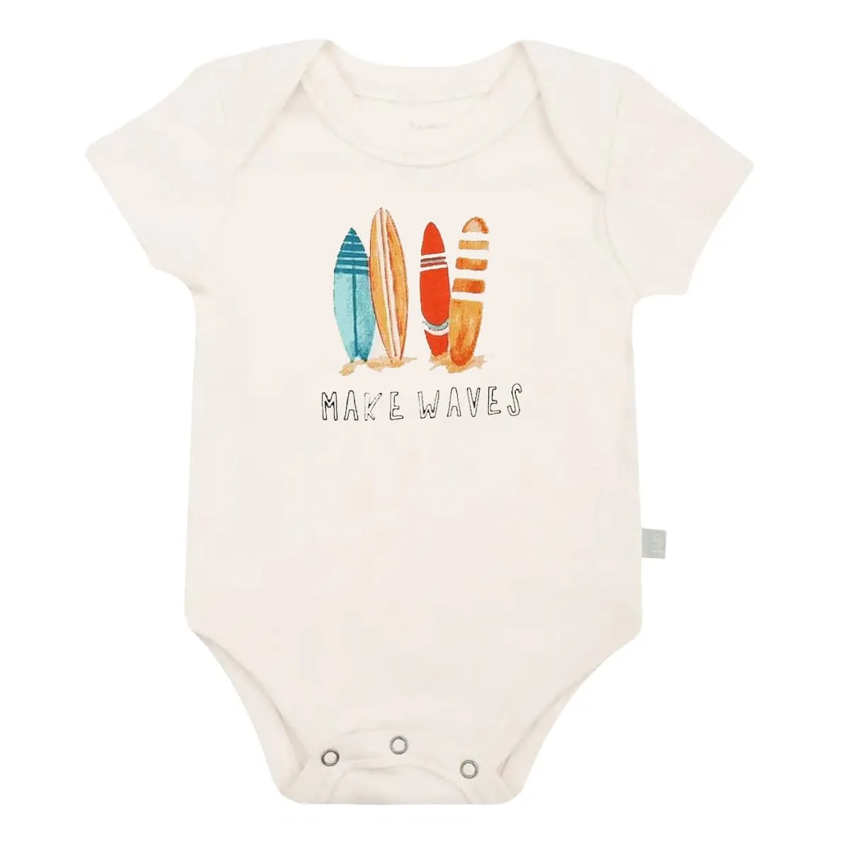 Finn and Emma Organic Short Sleeve Bodysuit - Make Waves