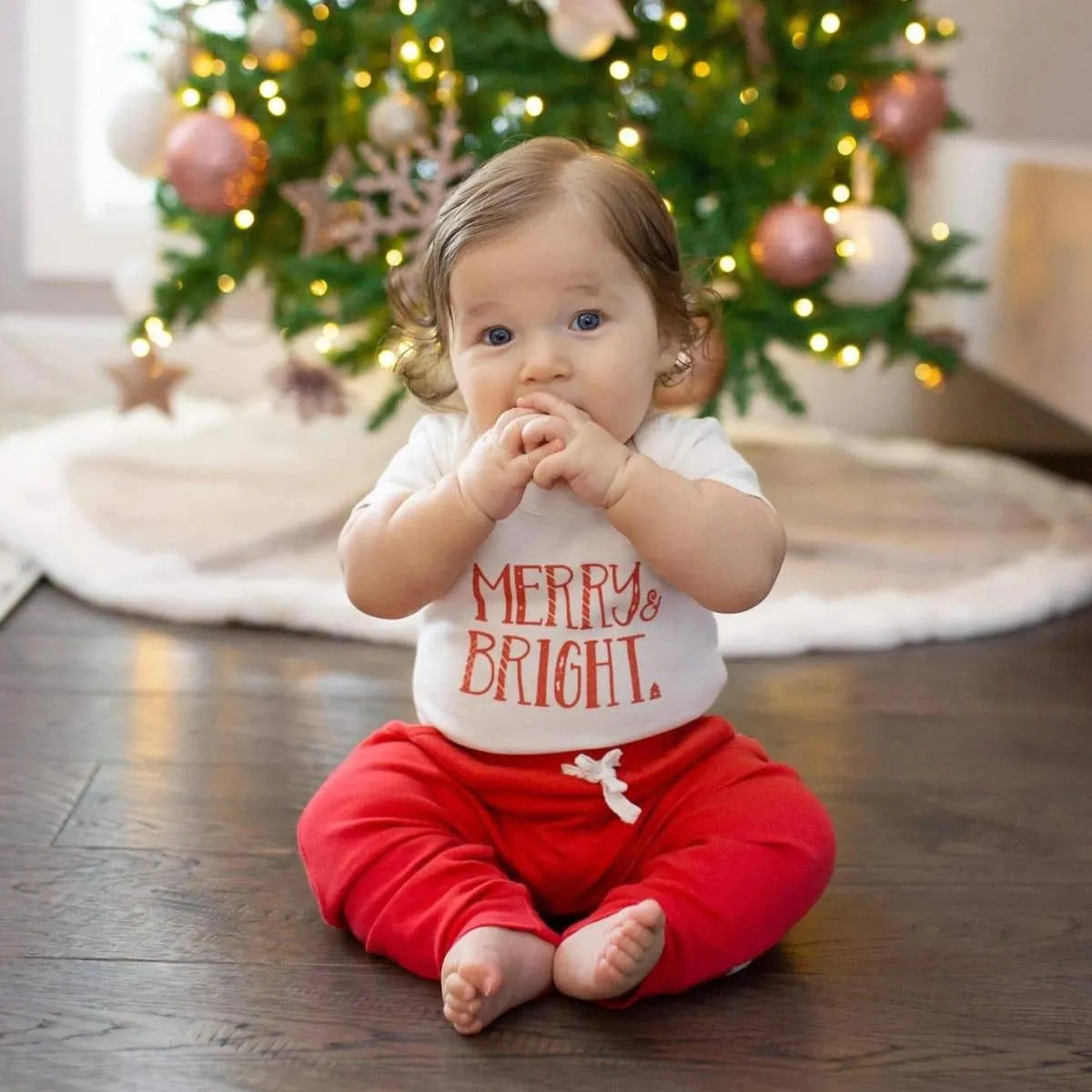 Finn and Emma Organic Short Sleeve Bodysuit - Merry & Bright