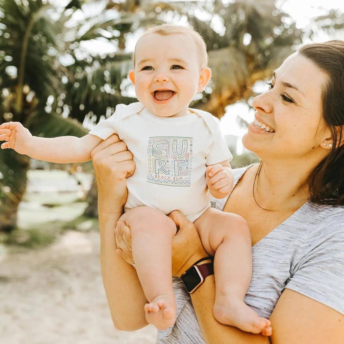 Finn and Emma Organic Short Sleeve Bodysuit - Surf