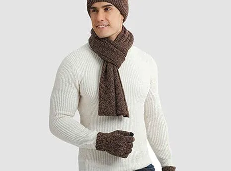 FitVille Knitted Hat and Scarf Set