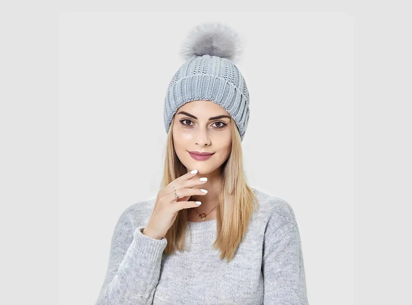 FitVille Women's Pom-Pom Knit Beanie