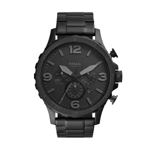 Fossil Nate Chronograph Black Stainless Steel Watch JR1401