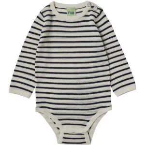 FUB Ecru/Dark Navy Baby Bodysuit Ls