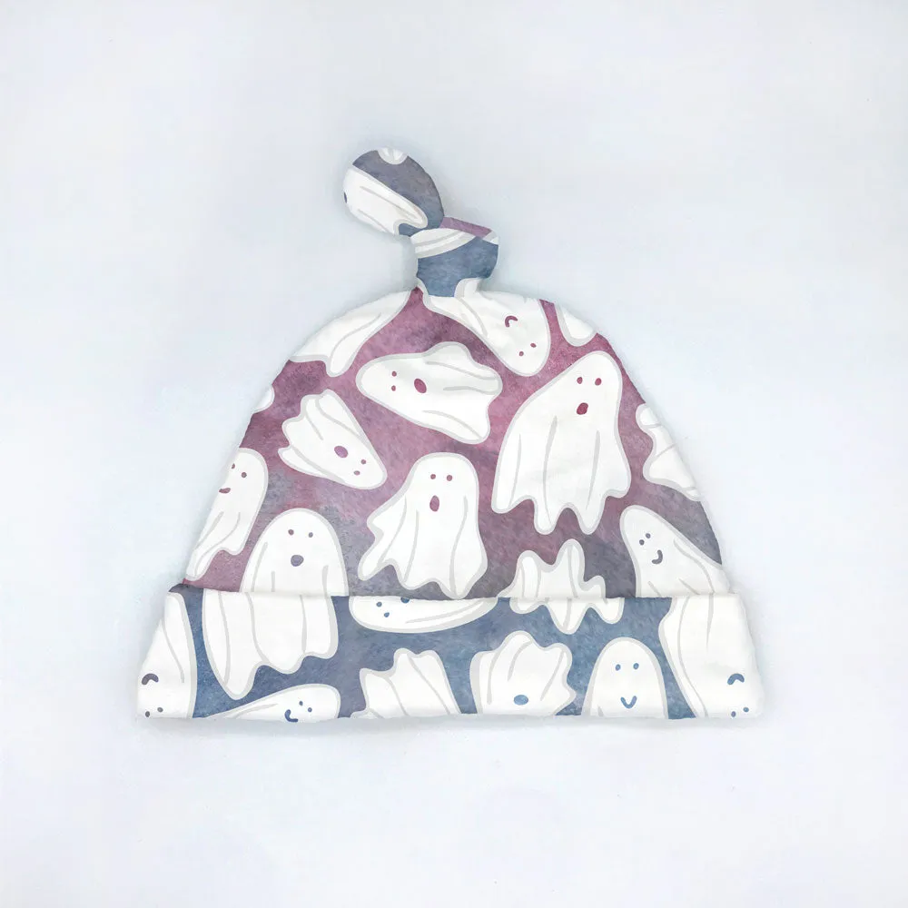 Ghosts Halloween Organic Cotton Baby Hat (0-3M) | *25% Off!*