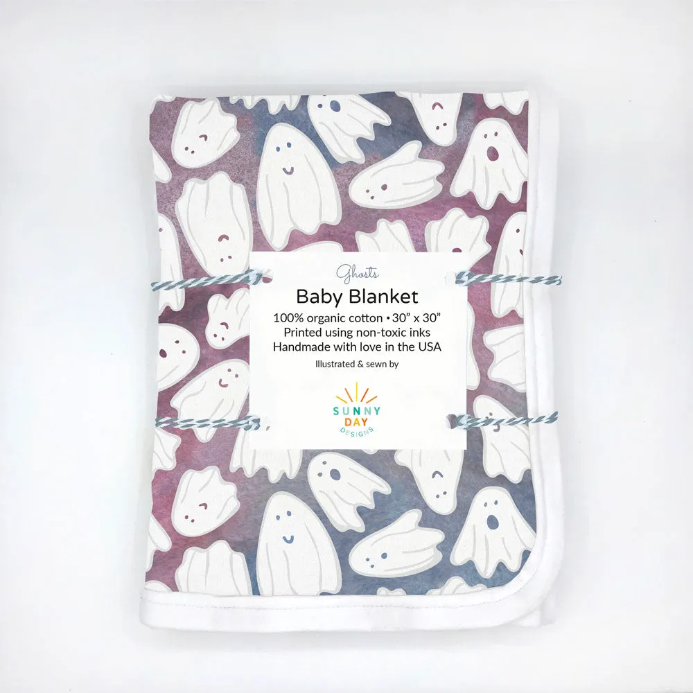 Ghosts Halloween Receiving Baby Blanket - Organic Cotton) | *25% Off!*