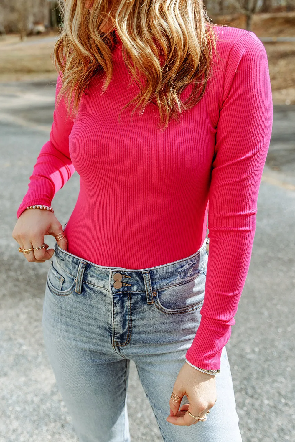 Gina Long Sleeve Ribbed Top - 2 Colors