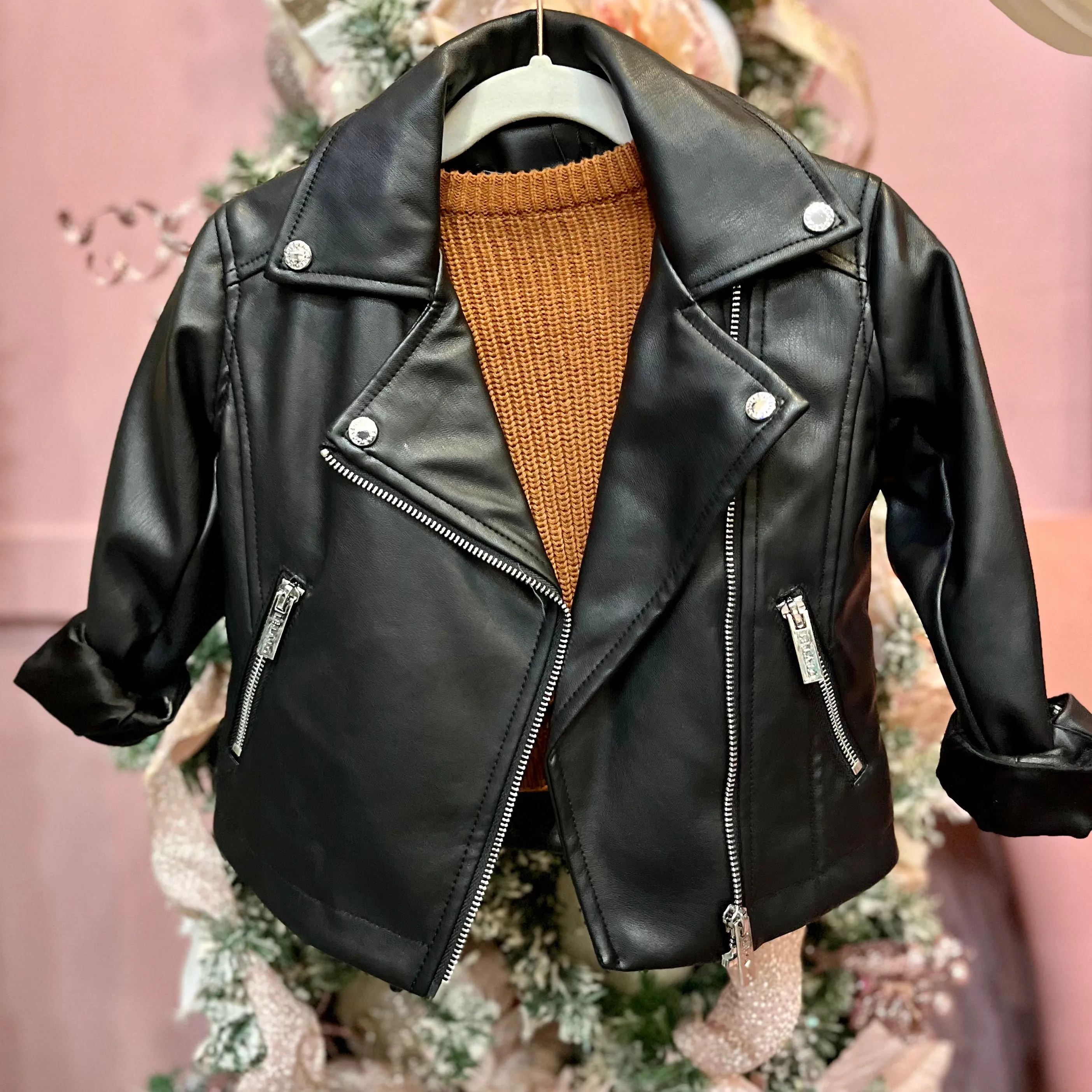 Girls Penny Vegan Leather Motorcycle Jacket