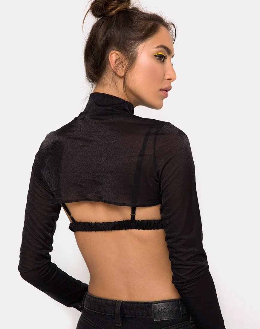 Gola Top in Sheer Mesh Black