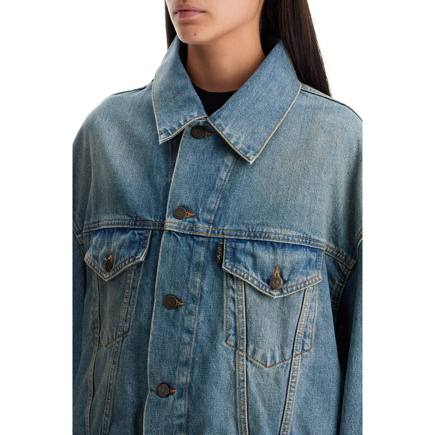 Haikure denim boxy jacket with spencer