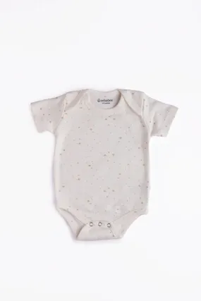 Half sleeve star pattern in soft cream  bodysuit  for baby