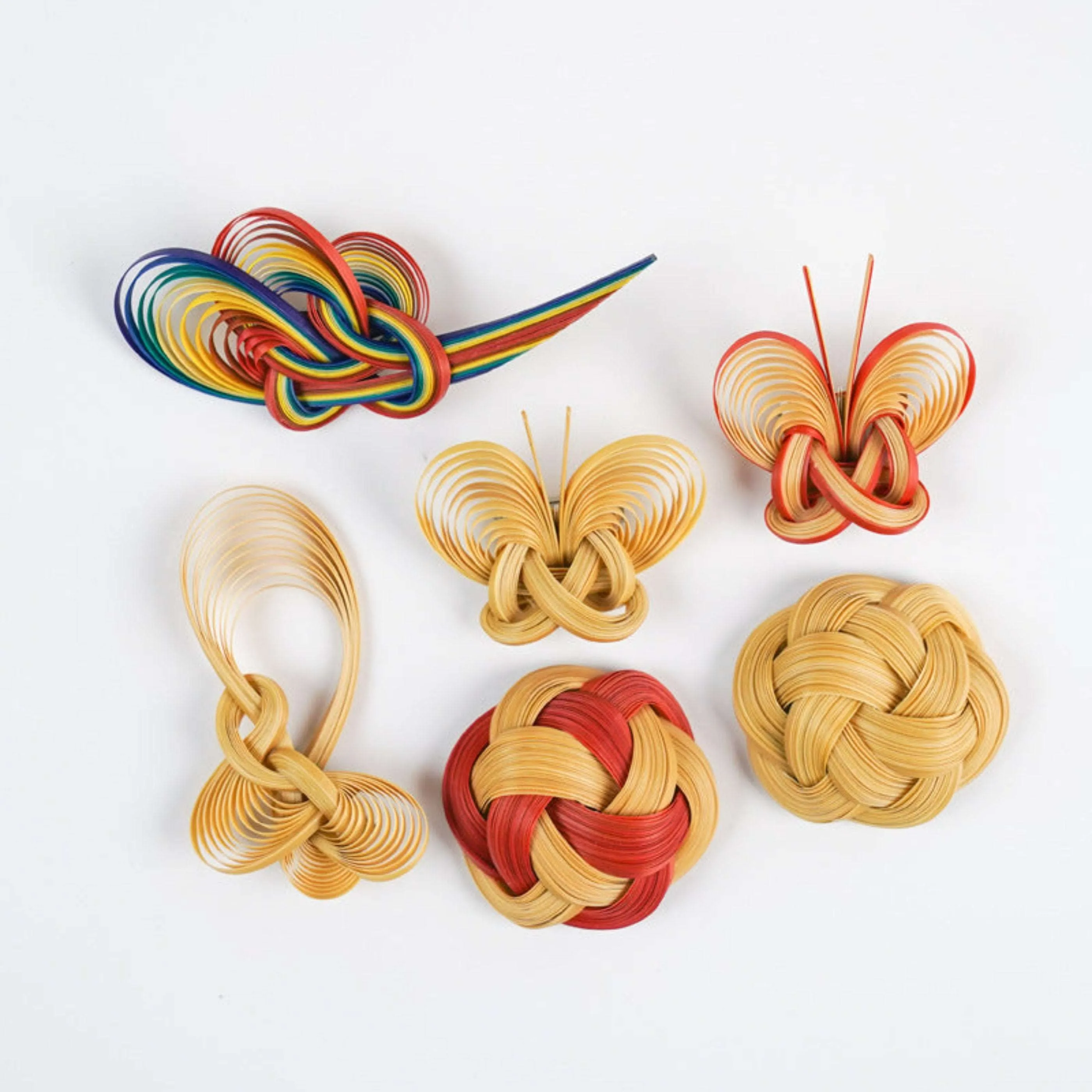 Handcrafted Bamboo Brooch Collection - Elegant Woven Pin Accessories