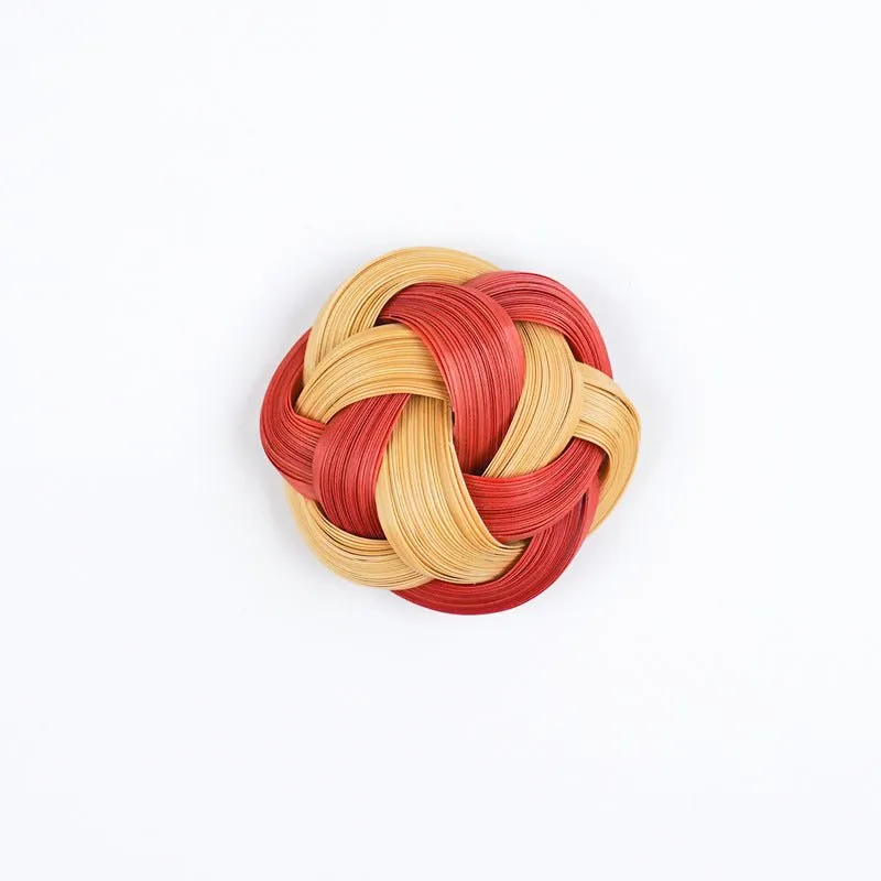 Handcrafted Bamboo Brooch Collection - Elegant Woven Pin Accessories