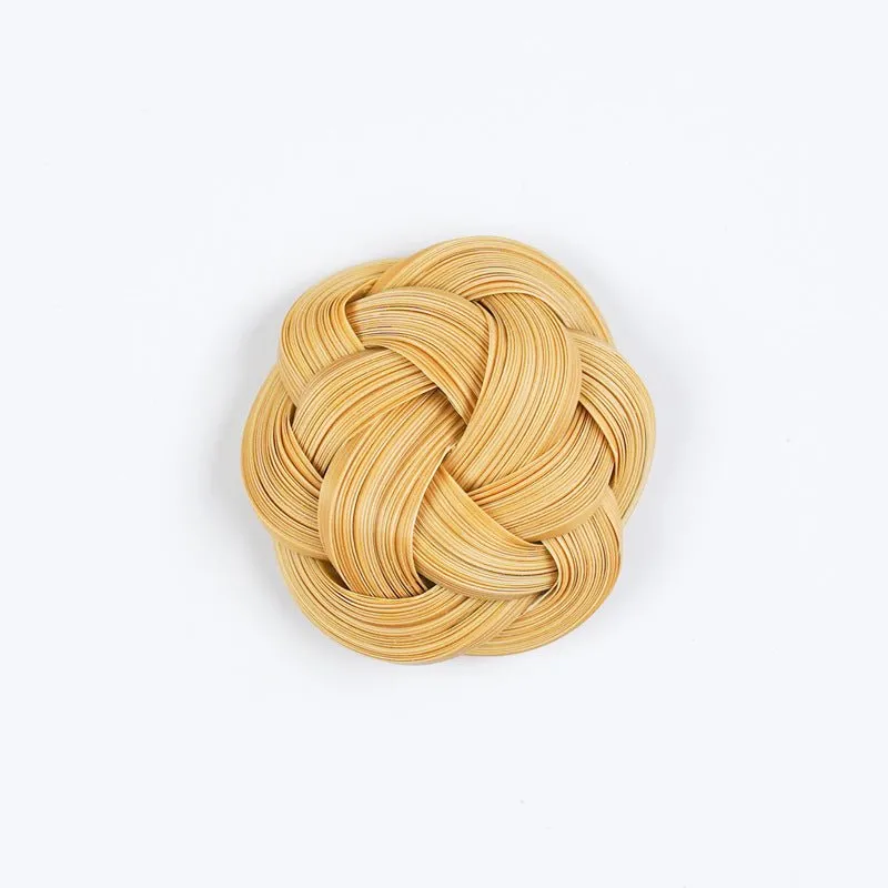 Handcrafted Bamboo Brooch Collection - Elegant Woven Pin Accessories