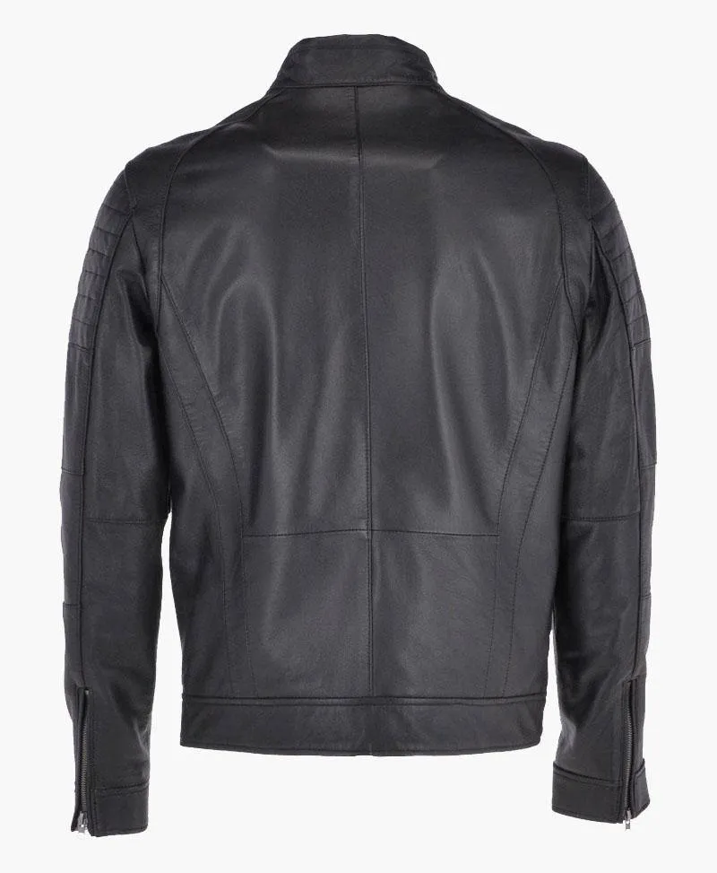 Handcrafted Vintage-Style Leather Biker Jacket for Men