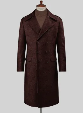 Highlander Heavy Wine Bedford Tweed GQ Overcoat