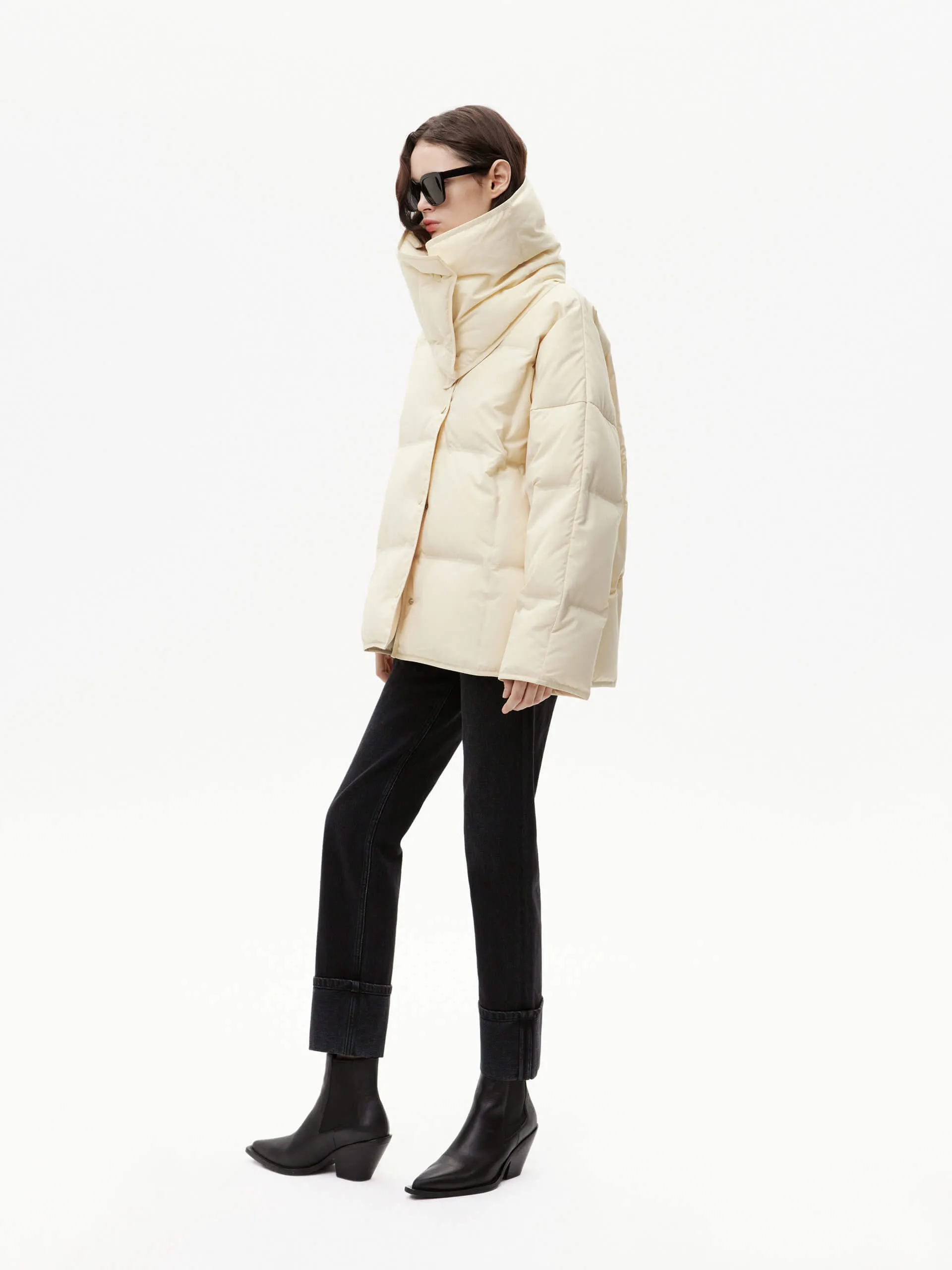 Include Scarf Puffer Coat