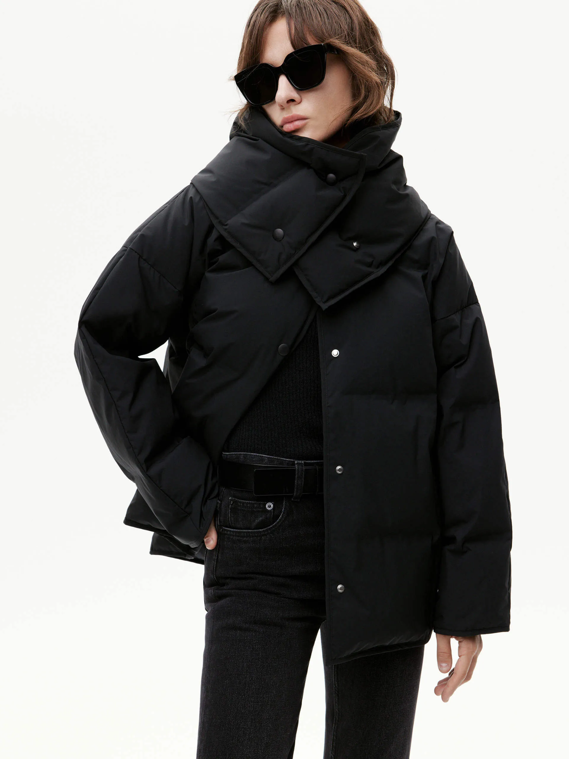 Include Scarf Puffer Coat