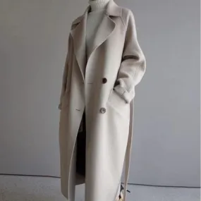 Joan Coat Lapel Collar Overcoat