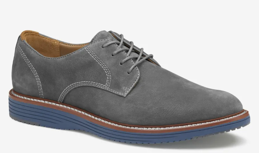 Johnston & Murphy Men's Upton Plain Toe Gray Nubuck 204337