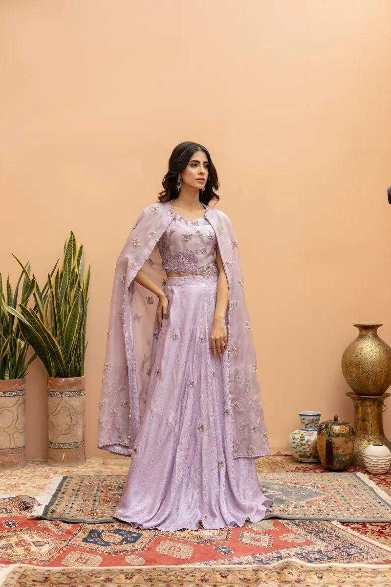 Khayal by Shaista Hasan - Lilac Luxe - Organza & Silk Jamawar