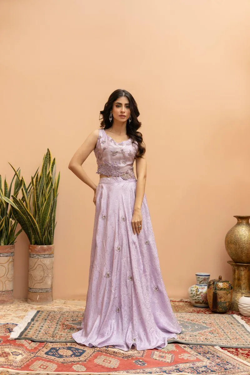 Khayal by Shaista Hasan - Lilac Luxe - Organza & Silk Jamawar