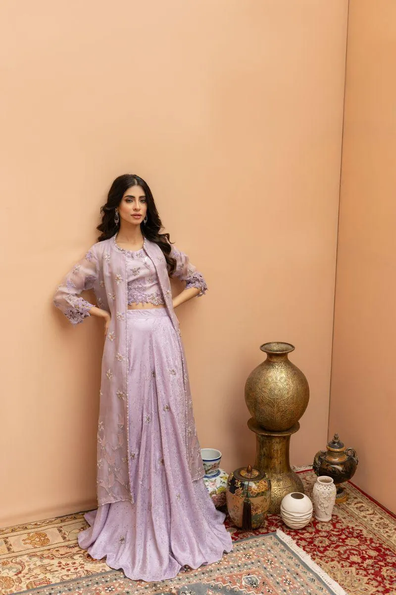 Khayal by Shaista Hasan - Lilac Luxe - Organza & Silk Jamawar